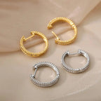 Studded Crystal Hoop Earrings