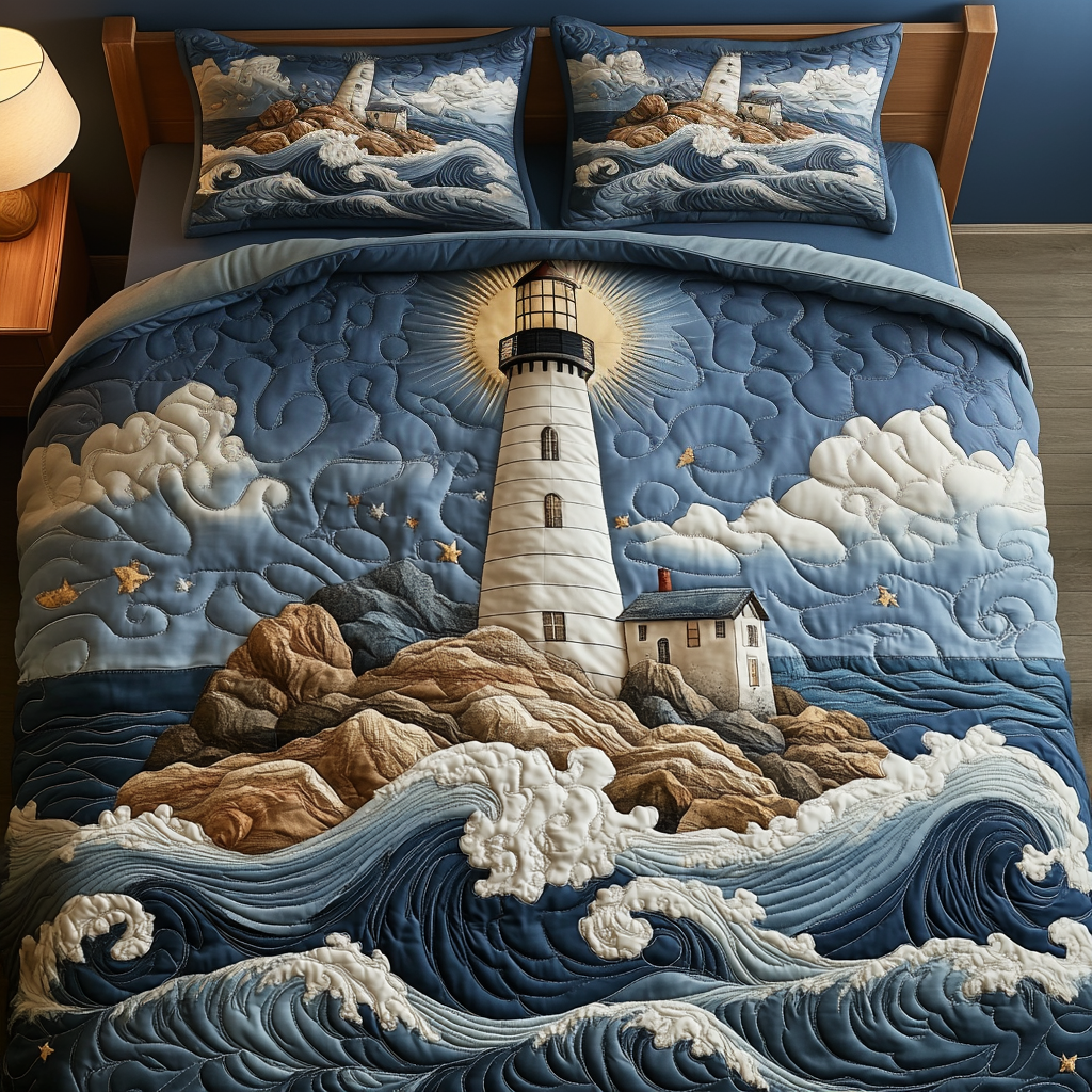 Lighthouse 3-Piece Quilted Bedding Set NCU0VT109