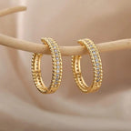Studded Crystal Hoop Earrings