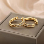 Studded Crystal Hoop Earrings