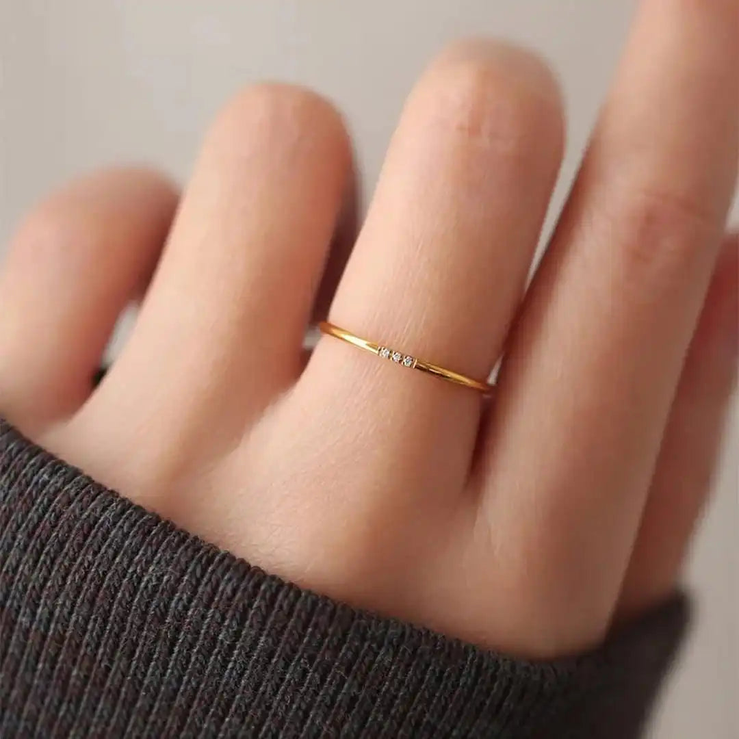 Delicate Three Stone Stacking Ring