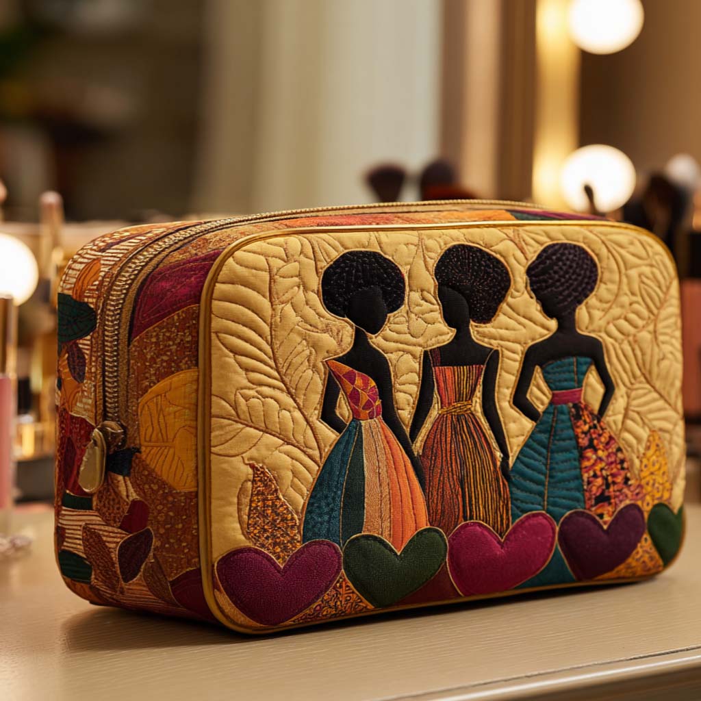 Heart Sisters Quilted Makeup Bag NCU0NT10378