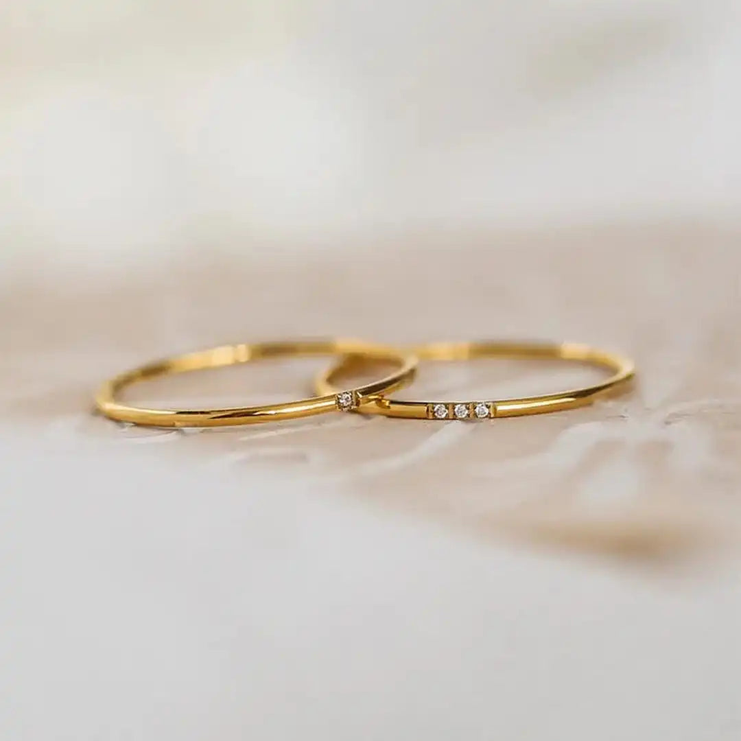 Delicate Three Stone Stacking Ring