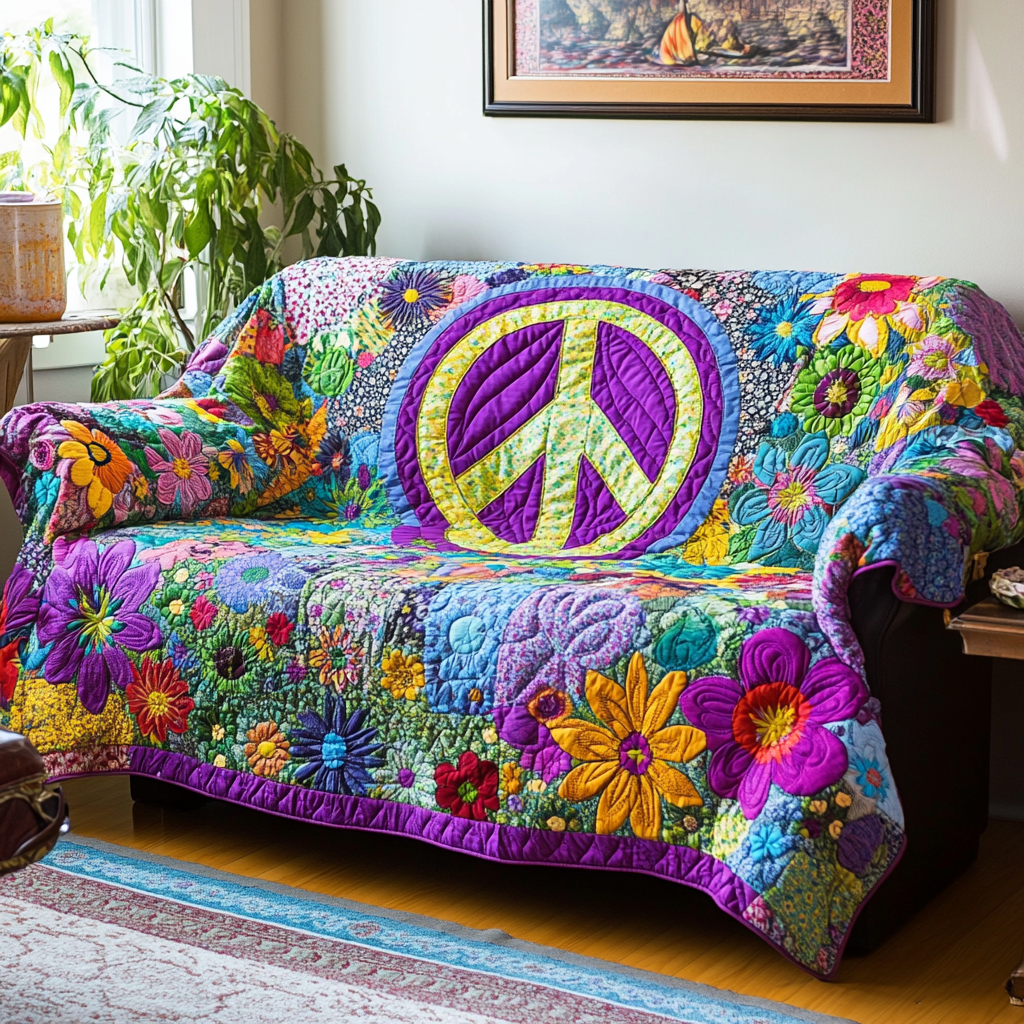 Hippie Vibes Quilted Sofa Cover NCU0DK10847