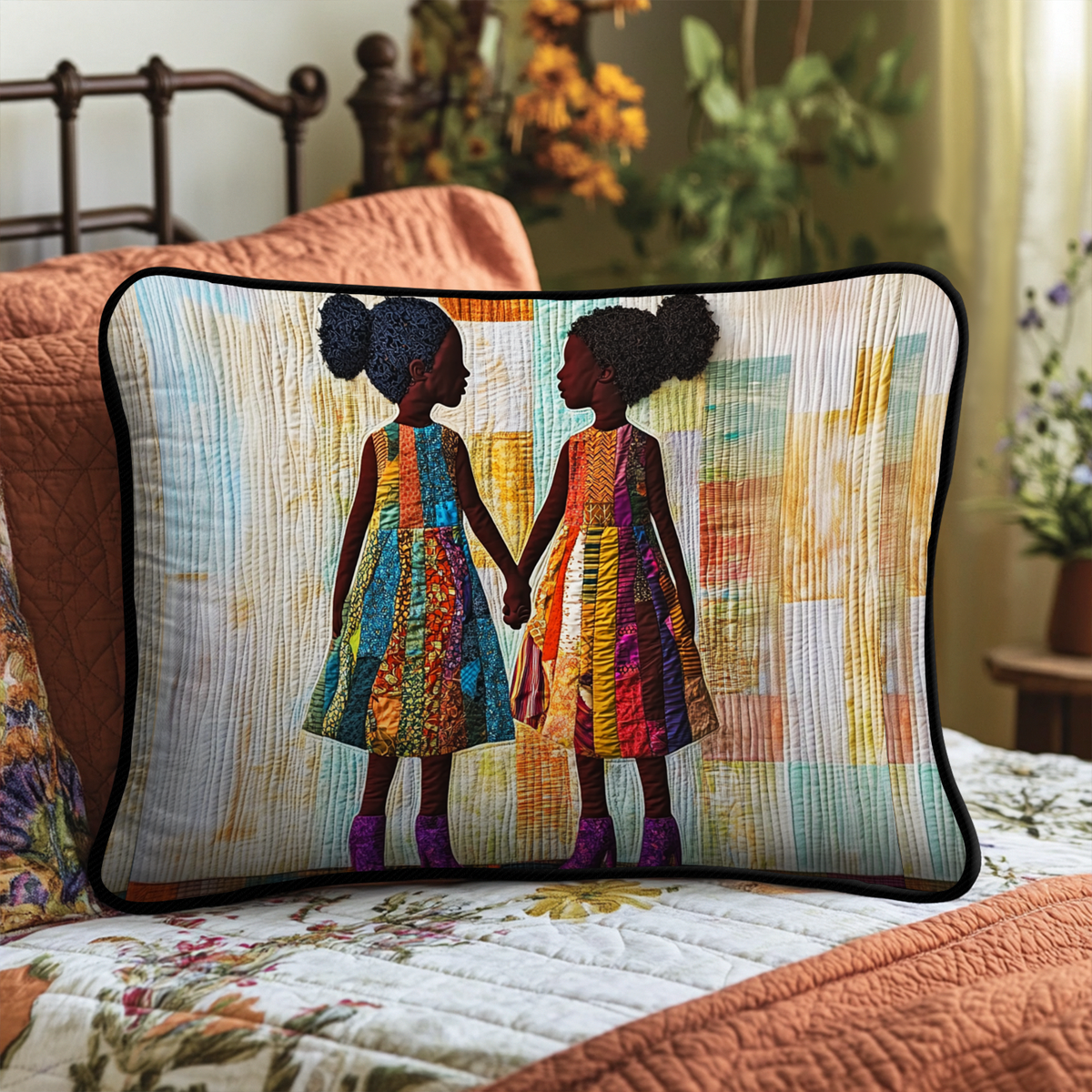 Holding Hands Quilted Bedding Pillow Case NCU0NT8068