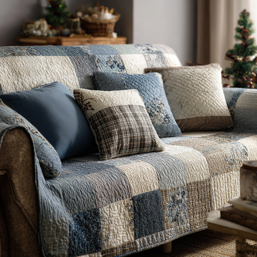 Homestead Charm Quilted Sofa Cover NCU0NT11988