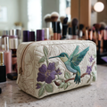 Hummingbird Bloom Quilted Makeup Bag NCU0DK10213