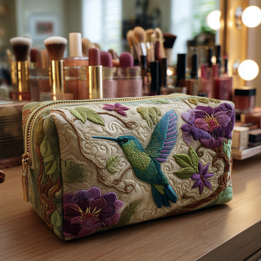 Hummingbird Glow Quilted Makeup Bag NCU0DK10214