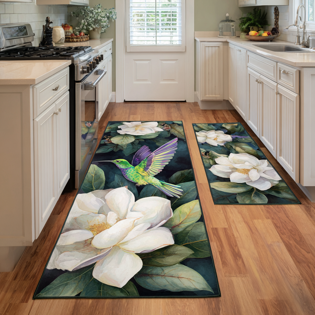 Hummingbird Light Kitchen Area Rug NCU0DK10909
