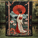 Japanese Geisha Elegance Quilted Blanket NCU0DV6612