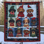 Jolly Doxie Paws Art Quilt Hanging NCU0TH1591