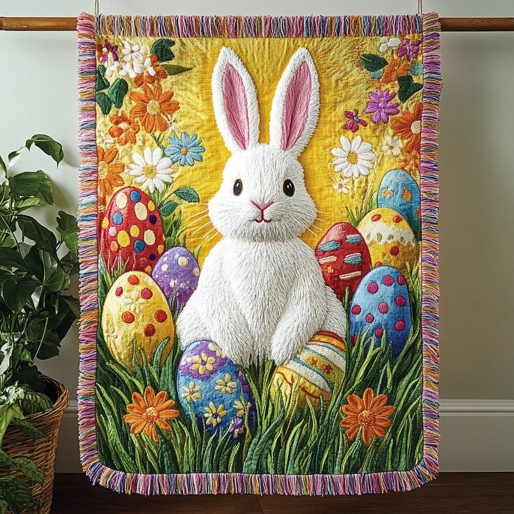 Joyful Bunny Woven Sofa Blanket NCU0VH3434
