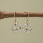 Vintage Gold and Silver Earrings with Cubic Zirconia