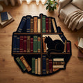 Library Cat Custom Shape Area Rug NCU0TD2645