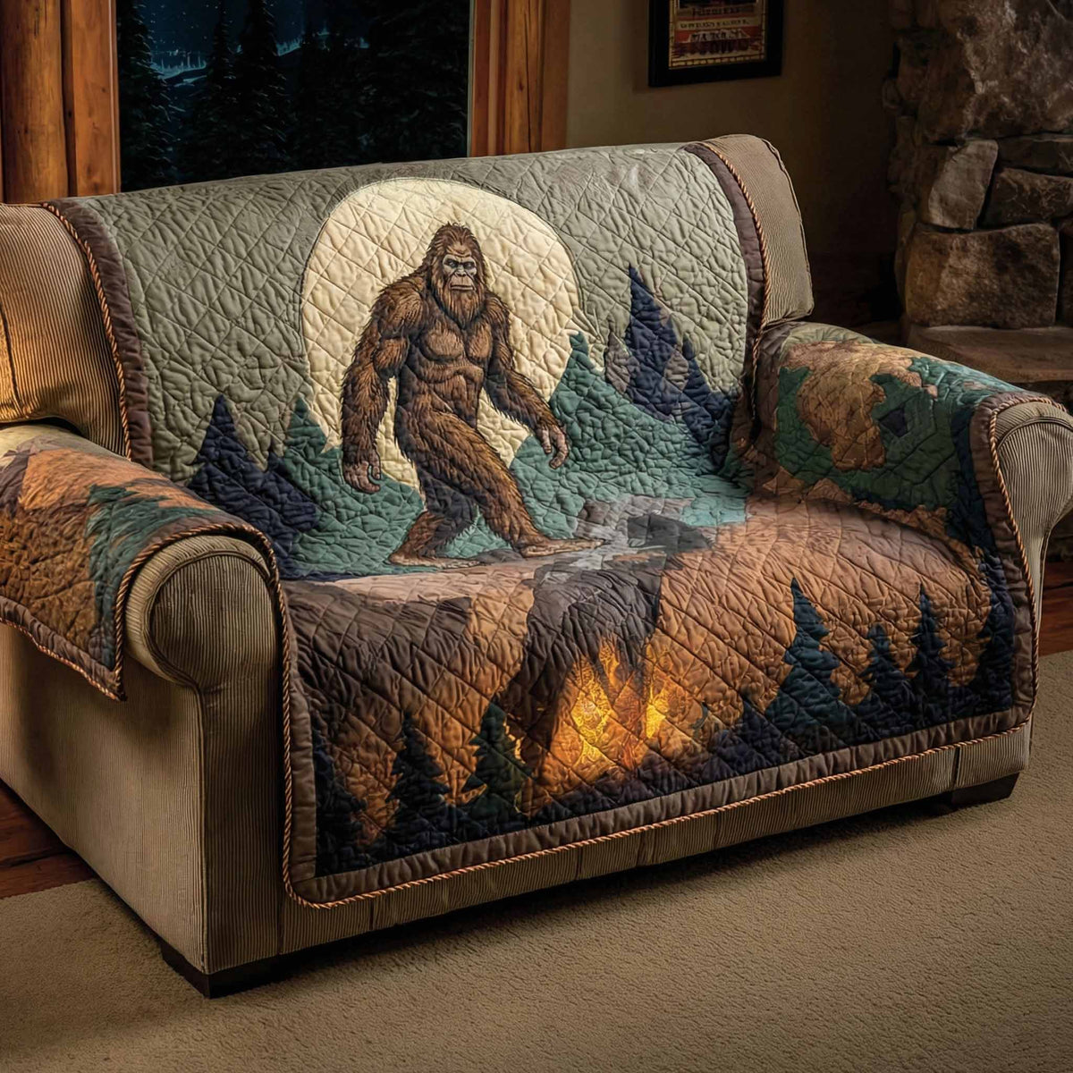 Lone Guardian Quilted Sofa Cover NCU0XD2364
