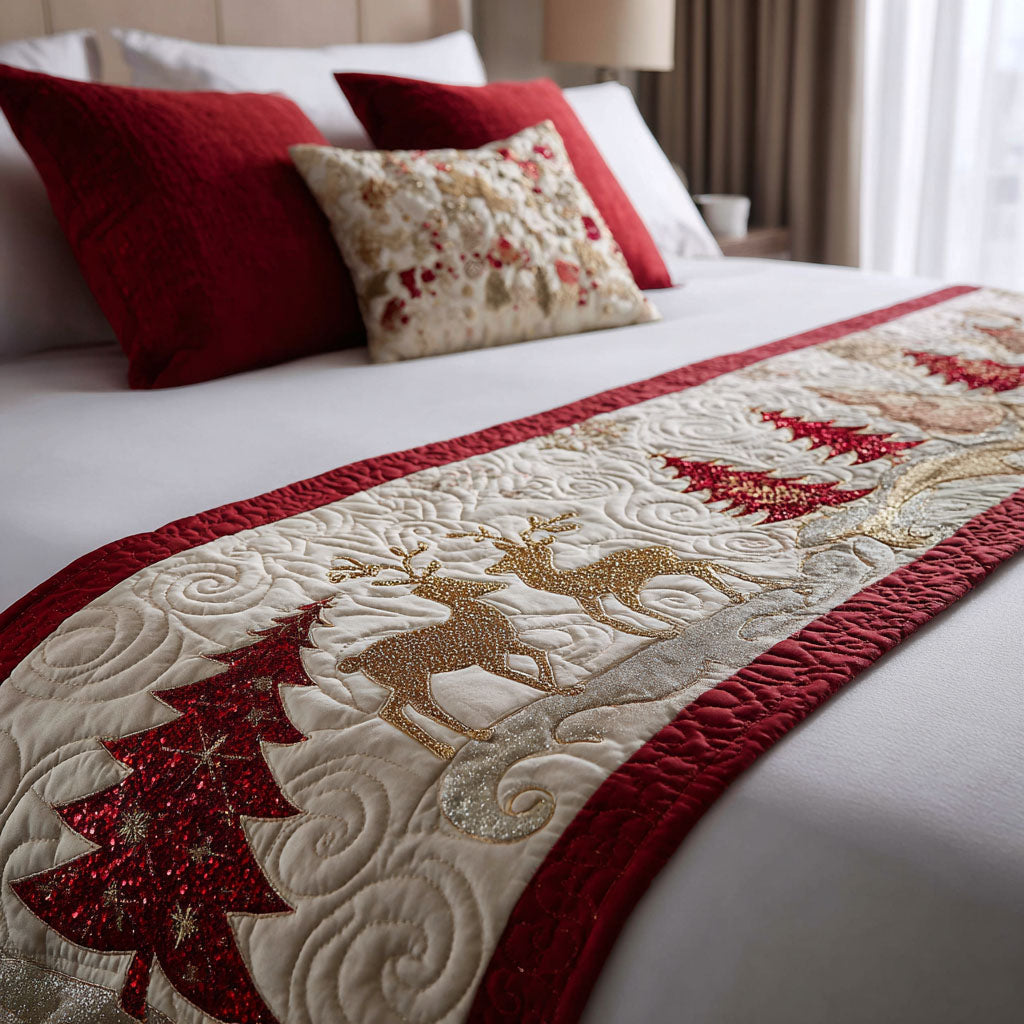 Merry Boughs Quilted Bed Runner NCU0PT9157