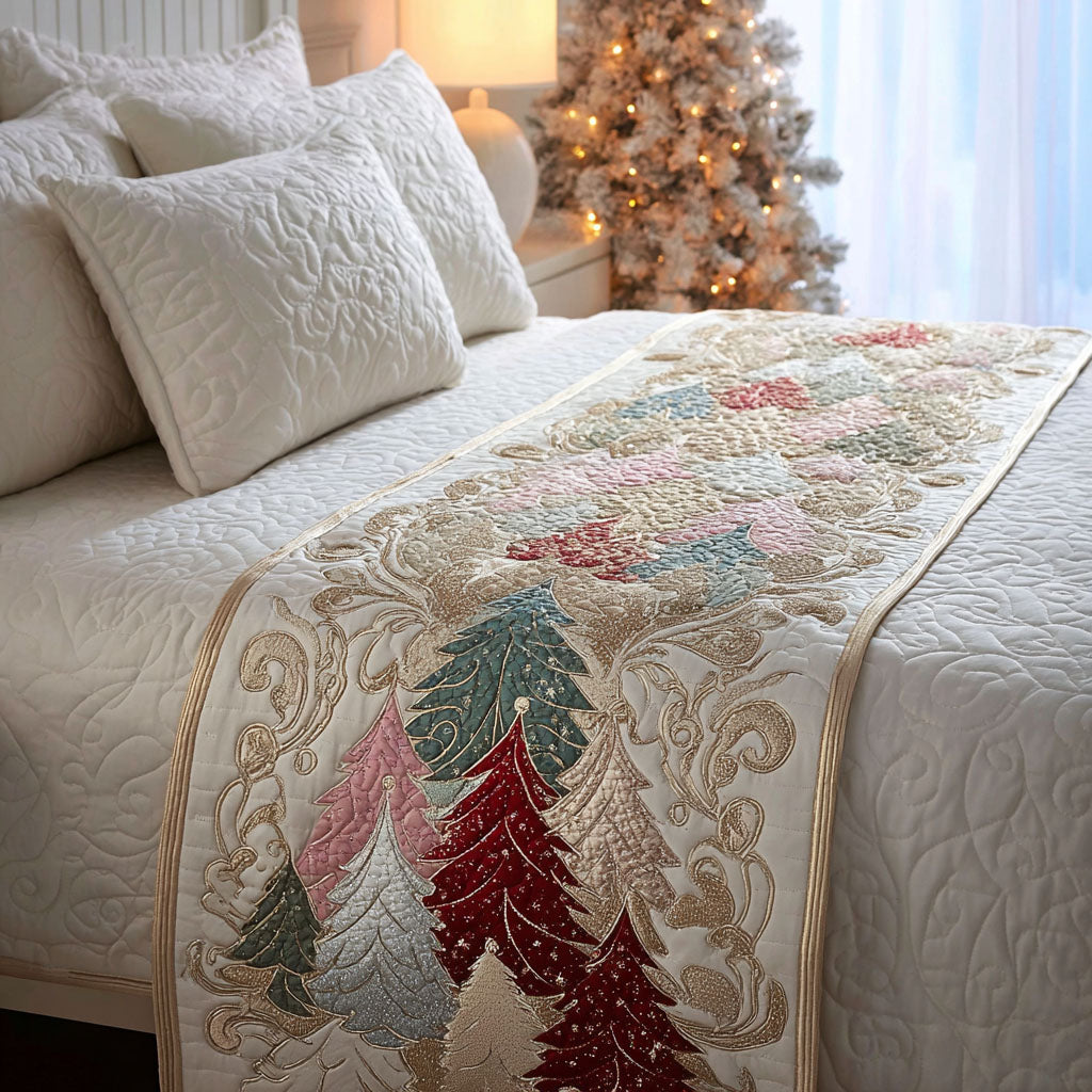Merry Spruce Quilted Bed Runner NCU0PT9114