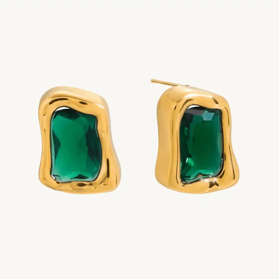Timeless Gold Zircon Square Earrings