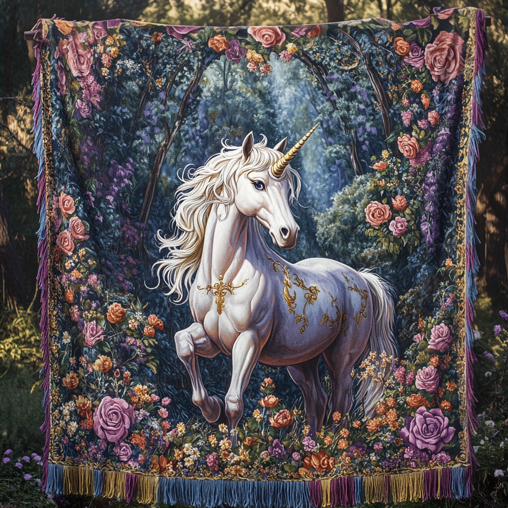 Moonlit Unicorn Woven Sofa Blanket NCU0DV3831