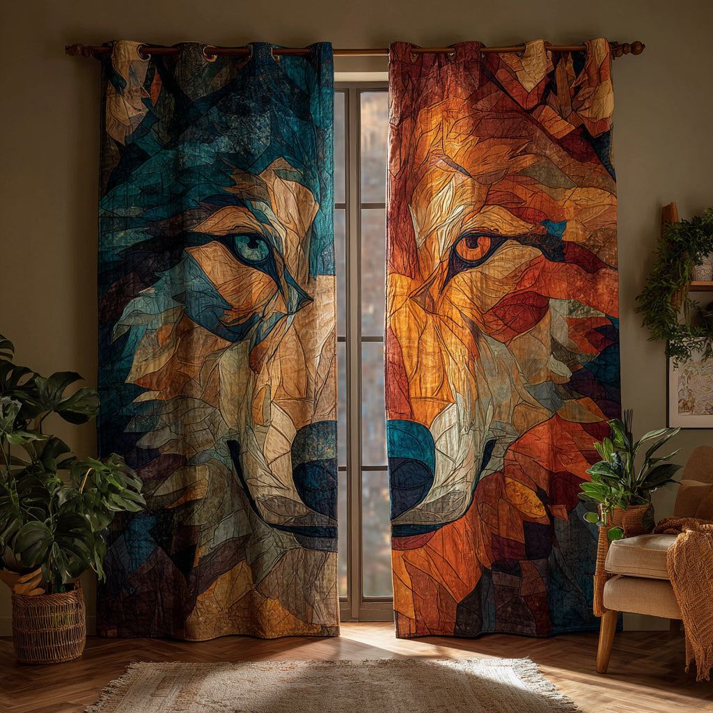 Mosaic Wolf Vision Quilted Curtains NCU0HH1593