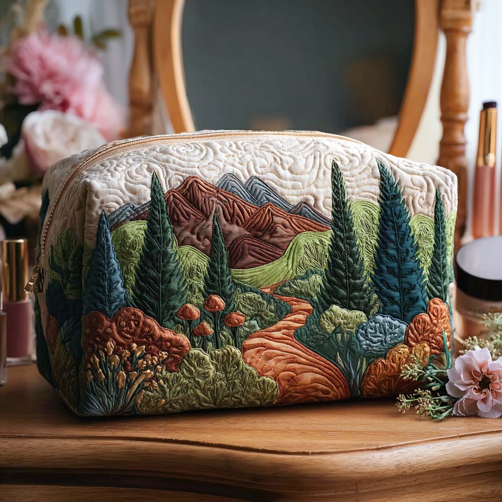 Mossy Pathways Quilted Makeup Bag NCU0PT9472