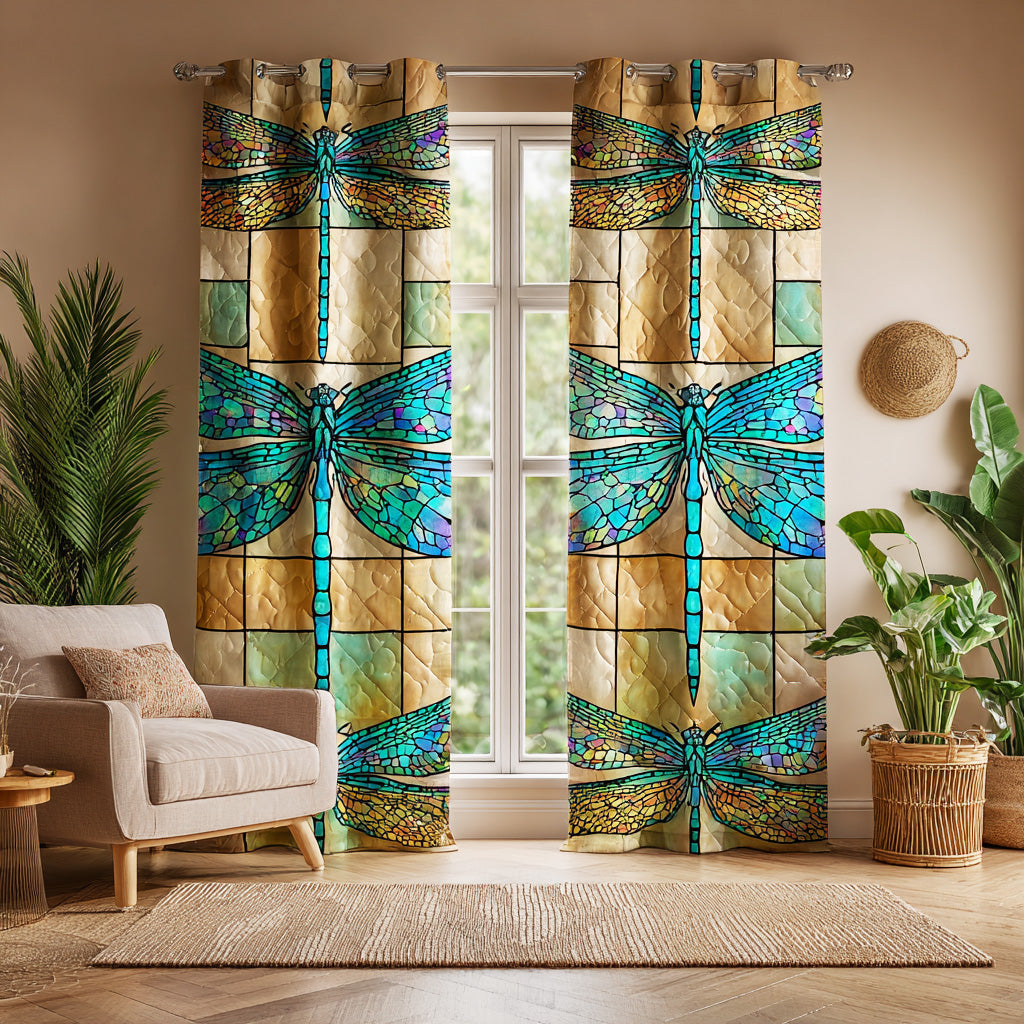 Mystic Lake Dragonfly Quilted Curtains NCU0TD1598