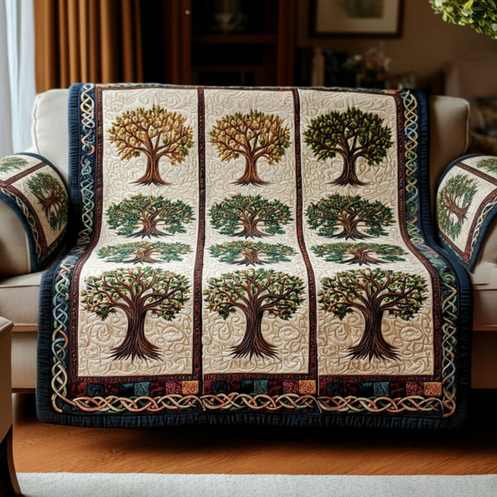 Tree Of Life Quilted Sofa Cover NCU0VT364