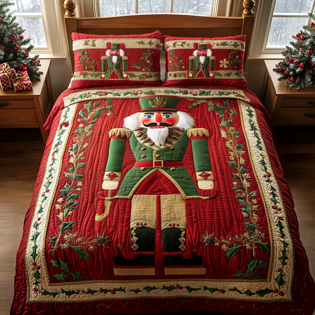 Christmas 3-Piece Quilted Bedding Set NCU0VT237