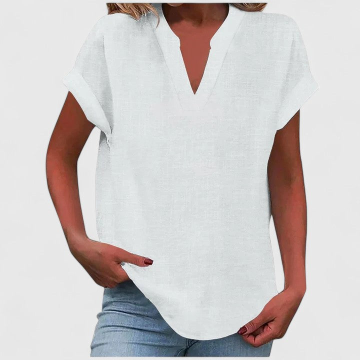 Luna - Comfortable V-Neck Blouse