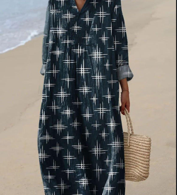 Lillian - Bohemian Dress with Star Print