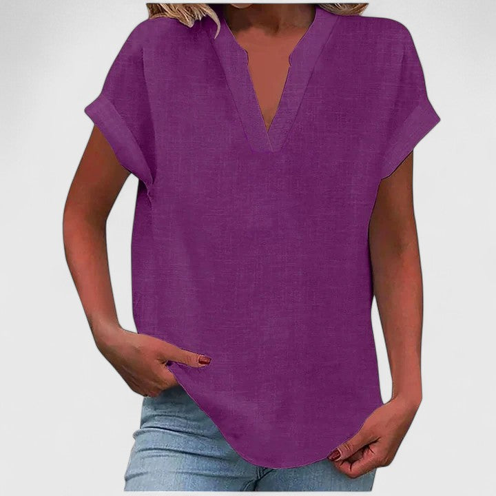 Luna - Comfortable V-Neck Blouse