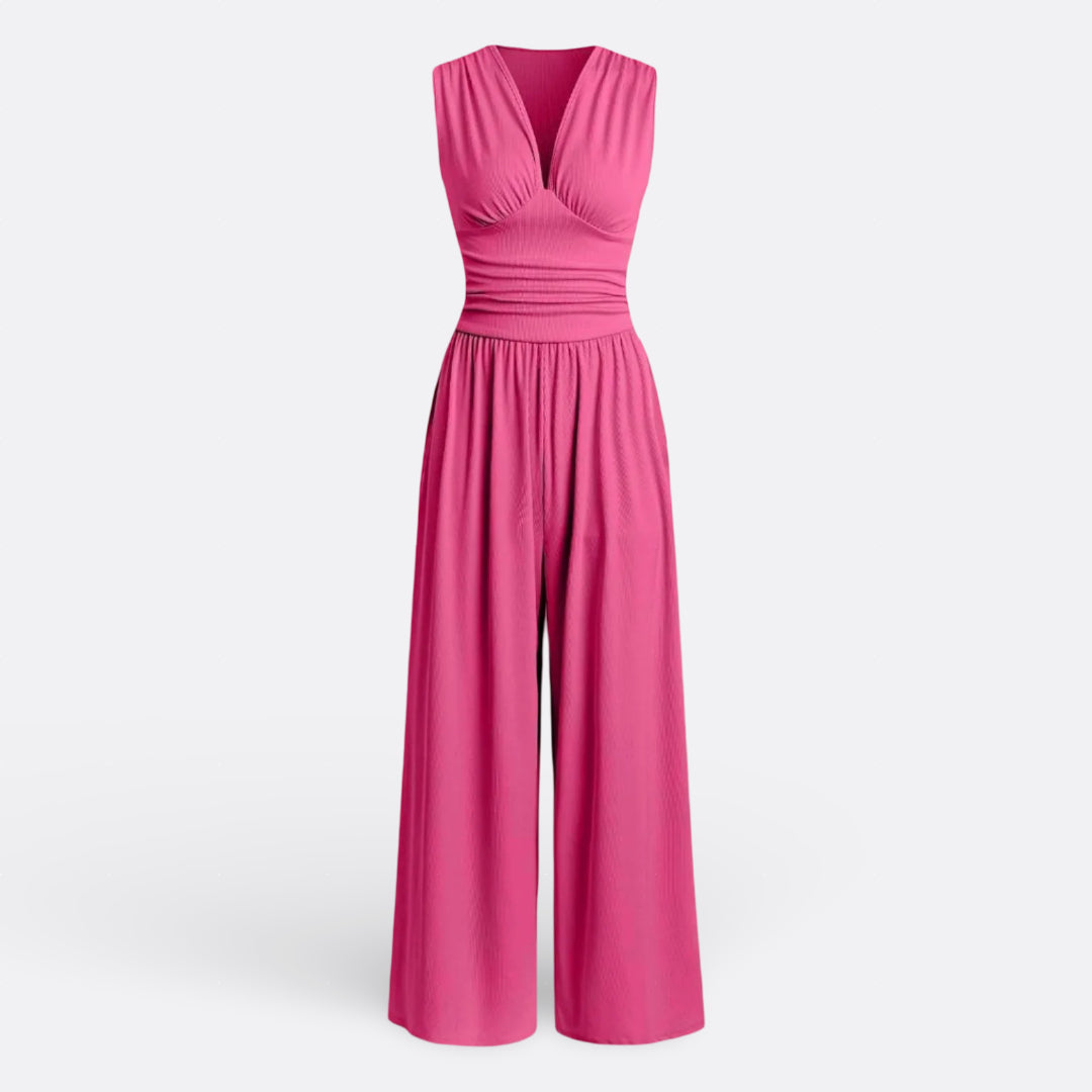 Brielle - Chic Sleeveless Jumpsuit with Wide Legs
