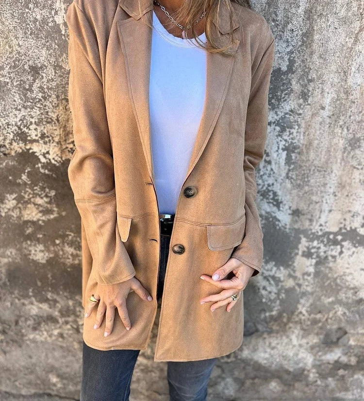Marley - Long Suede-Look Coat