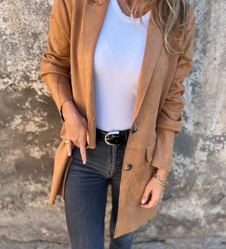 Marley - Long Suede-Look Coat