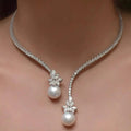 Bright Necklace with Silver Pearls