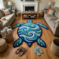Ocean Turtle Custom Shape Area Rug NCU0DV9592