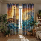Oceanic Lighthouse Quilted Curtains NCU0HH1775