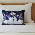 Purple Snowman Quilted Bedding Pillow Case NCU0NT10284