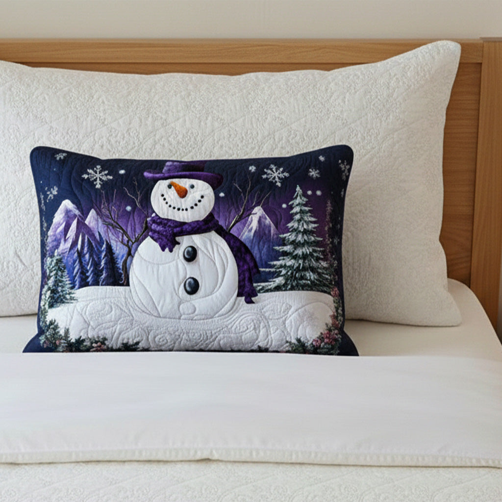 Purple Snowman Quilted Bedding Pillow Case NCU0NT10284
