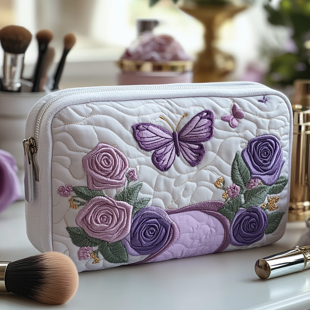 Purple Elegance Quilted Makeup Bag NCU0DV7740
