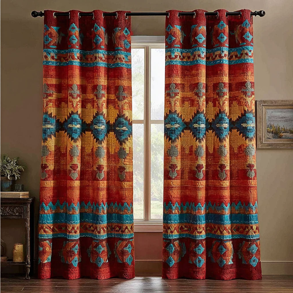 Rust Valley Quilted Curtains NCU0DK11759