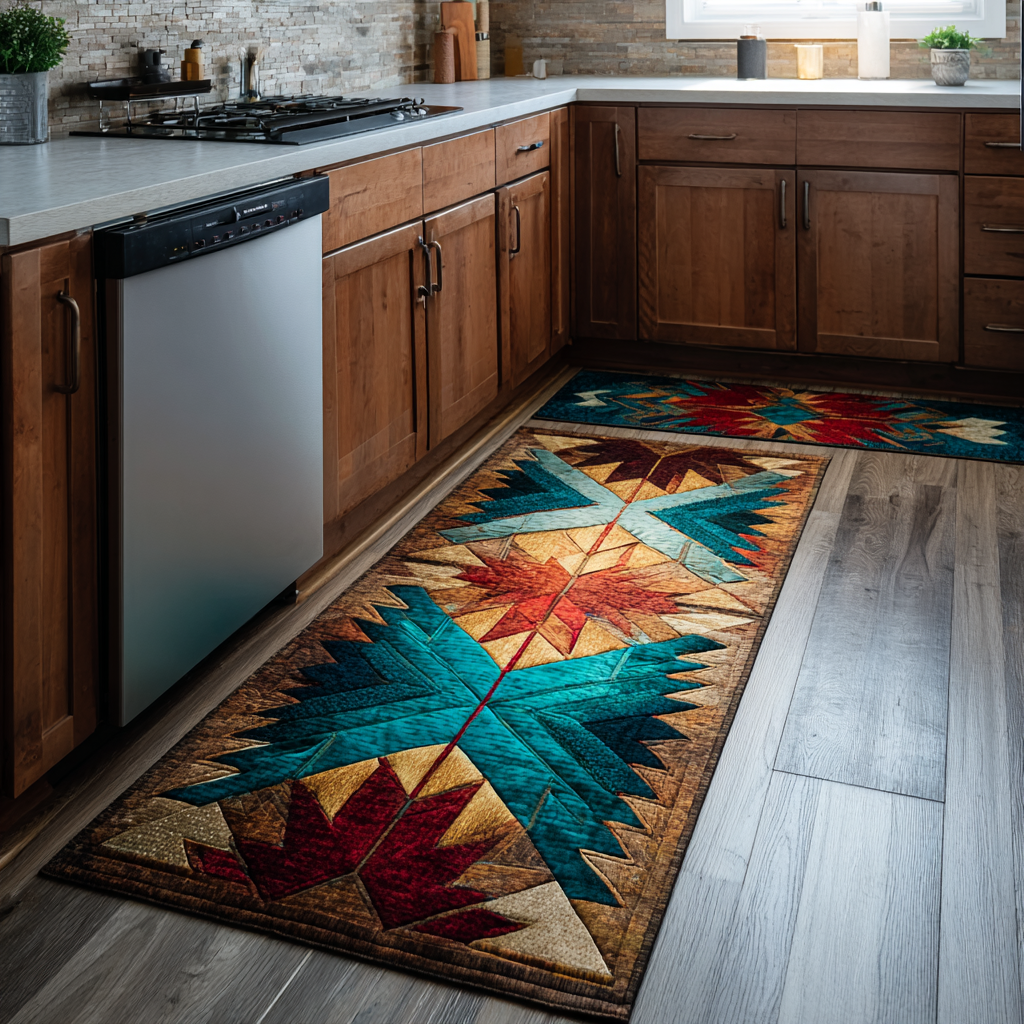 Rustic Line Kitchen Area Rug NCU0DK10919