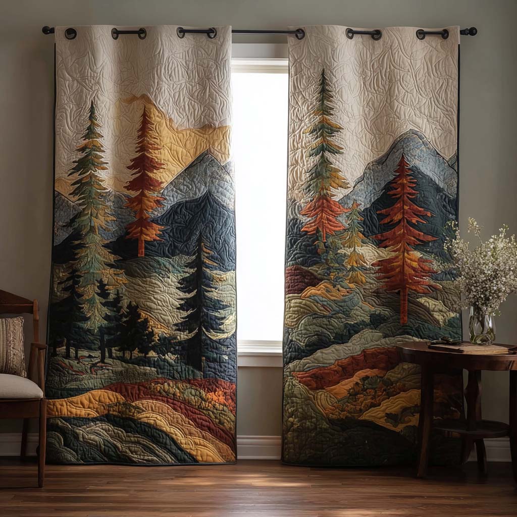 Rustic Peak Quilted Curtains NCU0NT11279