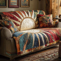 Rustic Sunburst Quilted Sofa Cover NCU0NT10897