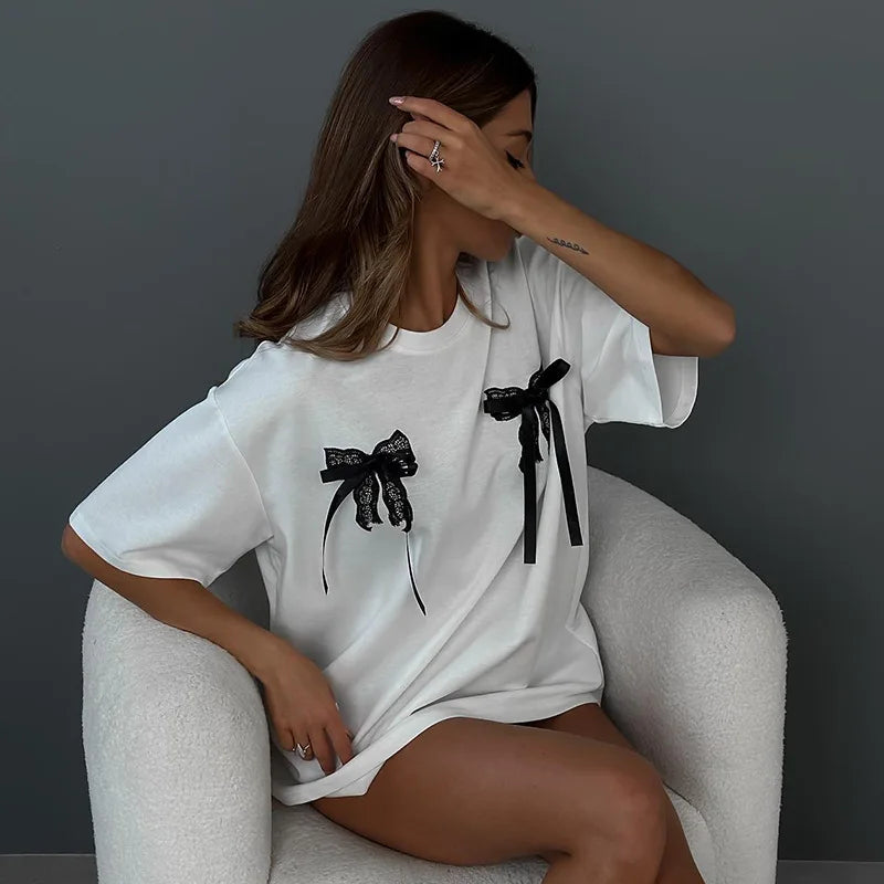 LAUREN - Women Cute & Comfy Bow Tee
