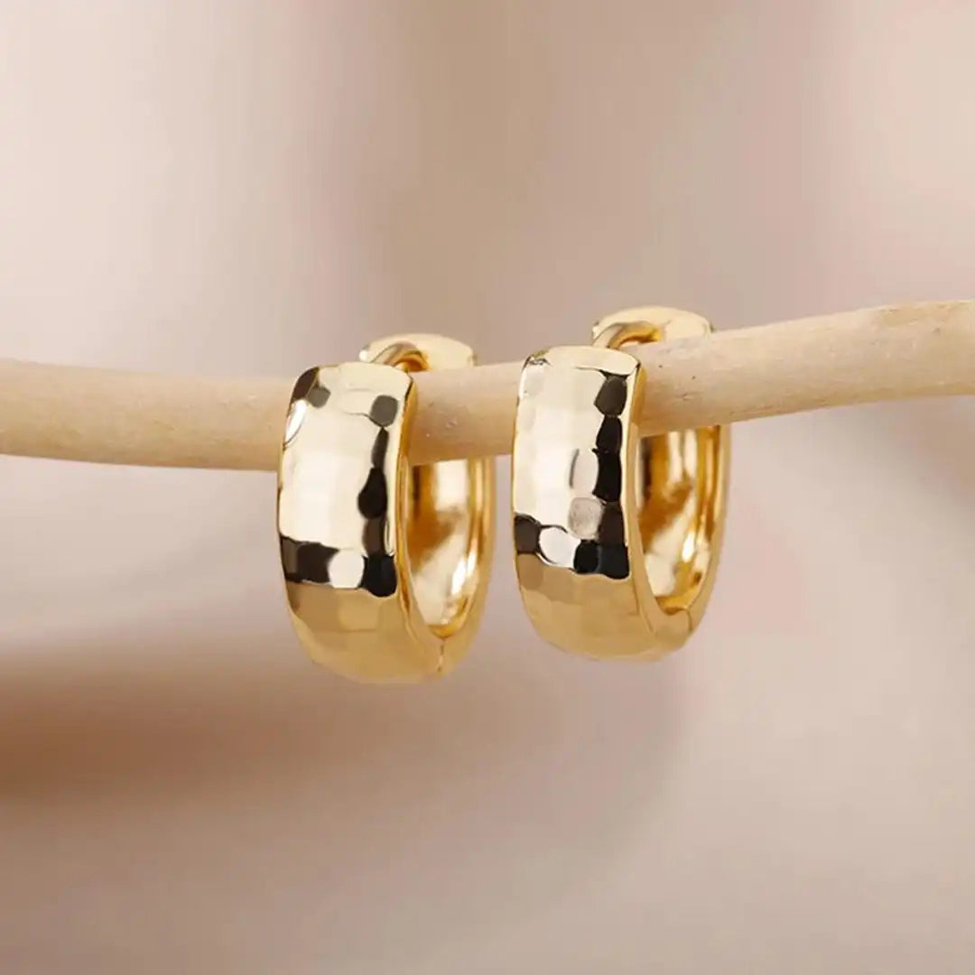 Timeless Sculpted Gold Hoop Earrings