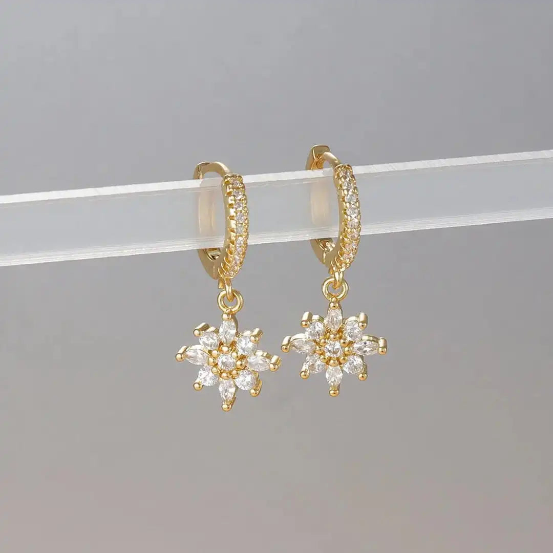 Classic Crystal Snowflake Drop Earrings