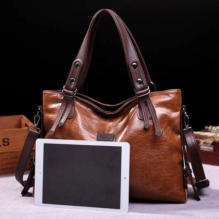 Leah - Women Refined Soft Leather Tote Bag