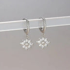 Classic Crystal Snowflake Drop Earrings