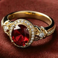 Ruby Halo Knot Statement Ring